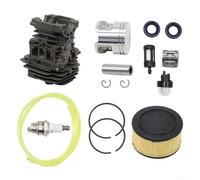 For MS251 Chainsaw Tune-Up Assembly with Cylinder Piston Air Filter Bulb Fuel Filter 2 Oil Seals 2 Fuel Pipes Retaining Rings Rings Pin (A)