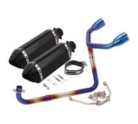 For MSX125 MSX 125 Motorcycle Exhaust Full System Modified Double Hole Escape Muffler 51mm Front Middle Link Pipe Muffler Section Mid Link Pipe(6)