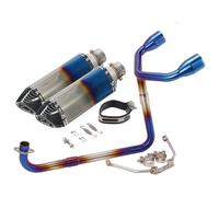 For MSX125 MSX 125 Motorcycle Exhaust Full System Modified Double Hole Escape Muffler 51mm Front Middle Link Pipe Muffler Section Mid Link Pipe(5)