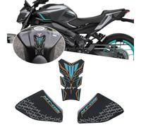 For MT-09 MT09 SP MT 09 SP 2026 Non-slip carbon fiber texture bottom side fuel tank stickers 3D embossed rubber fuel tank pads fuel tank knee pads mt09 mt-09 sp 2021-2026 accessories (cyan)