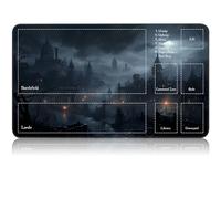 for MTG Game Playmat, for Magic TCG Rubber Play mat,Tabletop Card Playmats with Smooth Surface,Trading Card Inked Game Mat with Zones,Battle Game,Fantasy Castle