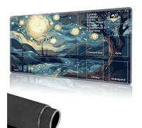 for MTG Playmat,Card Playmat Stitched with Magic Zone for MTG Card Game Playing,(17.4x13.8 in) Card Playmats Smooth Cloth Surface Non-Slip Silicone Bottom Battle Game Mat-Starry Night