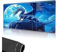 for MTG Playmat,Card Playmat Stitched with Magic Zone for MTG Card Game Playing, 24x14 inches Card Playmats Smooth Cloth Surface Non-Slip Silicone Bottom Battle Game Mat-Dragon