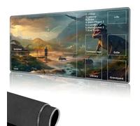 for MTG Playmat,Card Playmat Stitched with Magic Zone for MTG Card Game Playing,(35.5x19.7 in) Card Playmats Smooth Cloth Surface Non-Slip Silicone Bottom Battle Game Mat-Cute Dinosaurs