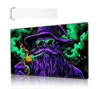 for MTG Playmat Size 17.32x13.78in with Storage Bags Portable for TCG and Board Game Mat for Cards Rubber Base Slip-Resistant Mousepad Desk Mat,Purple Mystic Wizard