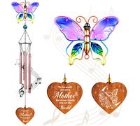 for Mum, Butterfly Wind Chimes, Birthday Presents for Mummy, Thoughtful Gifts for Mama, Birthday Surprises from Daughter or Son, Outdoor Butterfly Gar