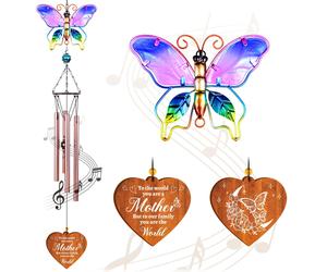 for Mum, Butterfly Wind Chimes, Birthday Presents for Mummy, Thoughtful Gifts for Mama, Birthday Surprises from Daughter or Son, Outdoor Butterfly Gar