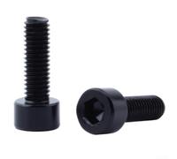 For MUQZI M5 Bicycle Water Bottle Holder Screws Hex Head Cage Bolts Aluminum Alloy Anti-Rust Design Bike Accessories Assorted Colors(BLACK)