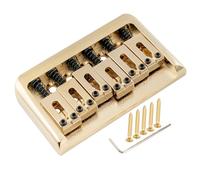For Mus-iclily Pro 52.5mm String Spacing Modern Style Saddle Hardtail Fixed Bridge Non-Tremolo Bridge for ST for TL Style Electric Guitar(Gold)