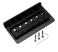For Mus-iclily Pro 54mm(2-1/8 inch) Steel Hardtail Fixed Bridge Vintage Bent Saddles for Imported ST for Tele Style Electric Guitar(Schwarz)