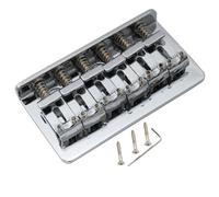 For Mus-iclily Pro 54mm(2-1/8 inch) Steel Hardtail Fixed Bridge Vintage Bent Saddles for Imported ST for Tele Style Electric Guitar(Chrome)