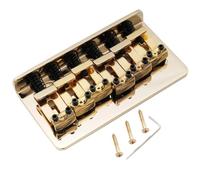 For Mus-iclily Pro 54mm(2-1/8 inch) Steel Hardtail Fixed Bridge Vintage Bent Saddles for Imported ST for Tele Style Electric Guitar(Gold)
