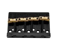 For Musi-clily Pro 57mm (2-1/4 Inch) String Spacing Hardtail Brass Saddles Zinc Alloy Plate 4-String Bass Bridge(Schwarz)