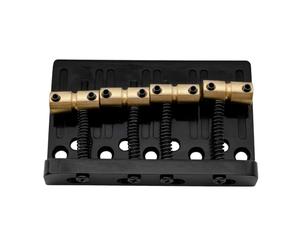 For Musi-clily Pro 57mm (2-1/4 Inch) String Spacing Hardtail Brass Saddles Zinc Alloy Plate 4-String Bass Bridge(Schwarz)