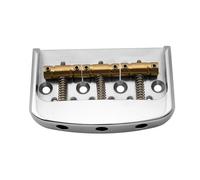 For Musi-clily Ultra Half Size String-through-body Vintage for Tele Guitar Bridge With Solid Aluminum Alloy Plate And Brass 3-Saddle(Chrome)