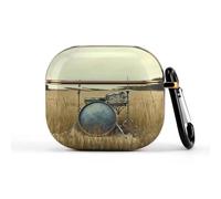 for Music Drum in Field Wireless Earbuds 3 Case Compatible with 3rd Generation Hard Shell Shockproof 3 Cases Cute Protective Cover with Keychain Supports Wireless Charging