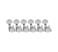 For Music-lily Pro 6 In Line Guitar Locking Tuners Tuning Pegs Keys Machine Heads Set For ST for Tele Style(Chrome)