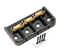 For Music-lily Ultra 54mm String Spacing Full Solid Aluminum Short Plate with Brass Compensated 3-Saddle Vintage for Tele Style Bridge(Schwarz)