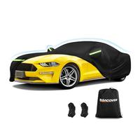for Mustang Full Car Cover Waterproof All Weather, Outdoor Car Covers with Soft Cotton Lining Windproof Heavy Duty Protection Compatible with 1994-2023 Mustang GT/Shelby/Cobra/Bullitt/ECOBOOST