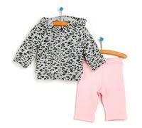 For My Baby Newborn Leopard Sweatshirt - Grey Melange