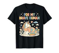 for My Brave Human Cute Unicorn Comfort Support Tee T-Shirt