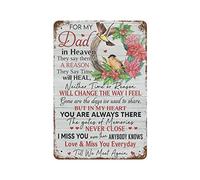 For My Dad In Heaven Metal Tin Sign Suitable For Decor Home Bar Garage Restaurant Office Cafe Wall Art Can Easter Mother'S Day Father'S Day Holiday Gift For Friends Colleagues Family 5.5x8 Inch