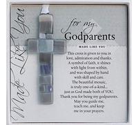 For My Godparents Decorative Glass Cross with Sentiment