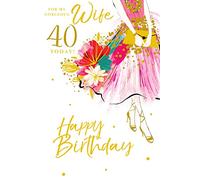 For My Gorgeous Wife 40 40th Today Dress Happy Birthday Card Lovely Verse