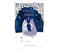 for My Husband Cute Foxes Cut Out Luxury Christmas Card Xmas Greeting Cards 741496