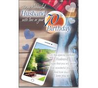 For my Husband On Your 70th Birthday Card Lovely Verse