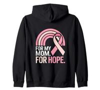 For My Mom For Hope Breast Cancer Awareness Support Zip Hoodie