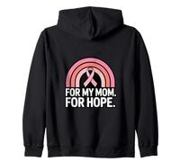 For My Mom For Hope Breast Cancer Awareness Support Zip Hoodie