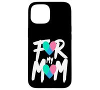 For My Mom Thyroid Cancer Awareness Heart Ribbon Case for iPhone 15