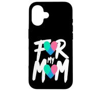 For My Mom Thyroid Cancer Awareness Heart Ribbon Case for iPhone 16