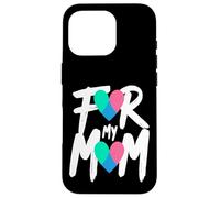For My Mom Thyroid Cancer Awareness Heart Ribbon Case for iPhone 16 Pro
