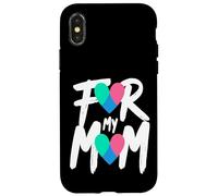 For My Mom Thyroid Cancer Awareness Heart Ribbon Case for iPhone X/XS