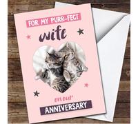 For My Perfect Wife Our Anniversary Cute Cats Kittens Hug Cute Personalised Card - Personalised Card For Wedding Anniversary, For Husband, For Wife, Wedding Anniversary Card