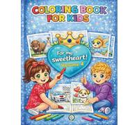 For My Sweetheart: Heart Coloring Book for Kids Ages 3-6: Sky Blue Edition - Big Bold Simple Designs, Cute Kawaii Animals and Water Magic Theme, ... Volume 4 series, Gift for Boys and Girls
