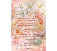 for My Wife 50th Golden Anniversary Roses Design Sentiments Card Lovely Verse