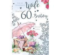 For My Wonderful Wife 60 60th Today Picnic Happy Birthday Card Lovely Verse