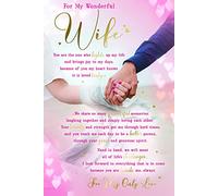 for My Wonderful Wife Sentiments Holding Hands Happy Birthday Card Lovely Verse