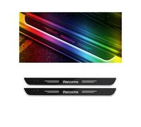 (For N-ISSAN, B-Front door) New4/2 Pcs Customized Car Door Sill Light RGB Colour Car Scuff Plate Pedal