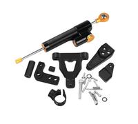 For N-ja 1000SX Z1000SX Titanium Ruler Directional Steering Damper Stabilizer Bracket Support Mounting Motorcycle Direction Damping Motorcycle Steering Dampers(Black-C)