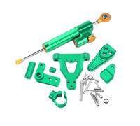 For N-ja 1000SX Z1000SX Titanium Ruler Directional Steering Damper Stabilizer Bracket Support Mounting Motorcycle Direction Damping Motorcycle Steering Dampers(Green-B)