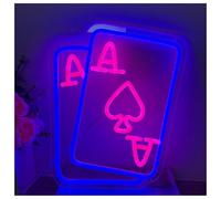 For neon lights for wall decor For playing For cards for neon Sign for Powered Adjustable Brightness 20cmx38cm(A)