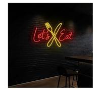 For neon lights for wall decor Let's Eat Neon Sign Suitable for Kitchen Restaurant 51cm