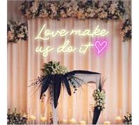 For neon lights for wall decor "Love Makes Us Do It" Neon Sign for Wall Decor, Wedding Room, Home, Engagement 42x20cm(1)