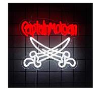 For neon lights for wall decor Neon Light Decoration Captain for Morgan's for neon Sign and White Double-Edged Nightlight