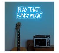 For neon lights for wall decor Neon Signs Decor Sign Play That Funky Music