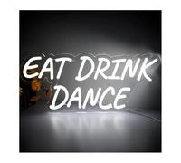 For neon lights for wall decor Sign Lamp Eat Drink Dance for Wall Decoration,White LED Neon Light,Restaurant,Party 41cm×18cm